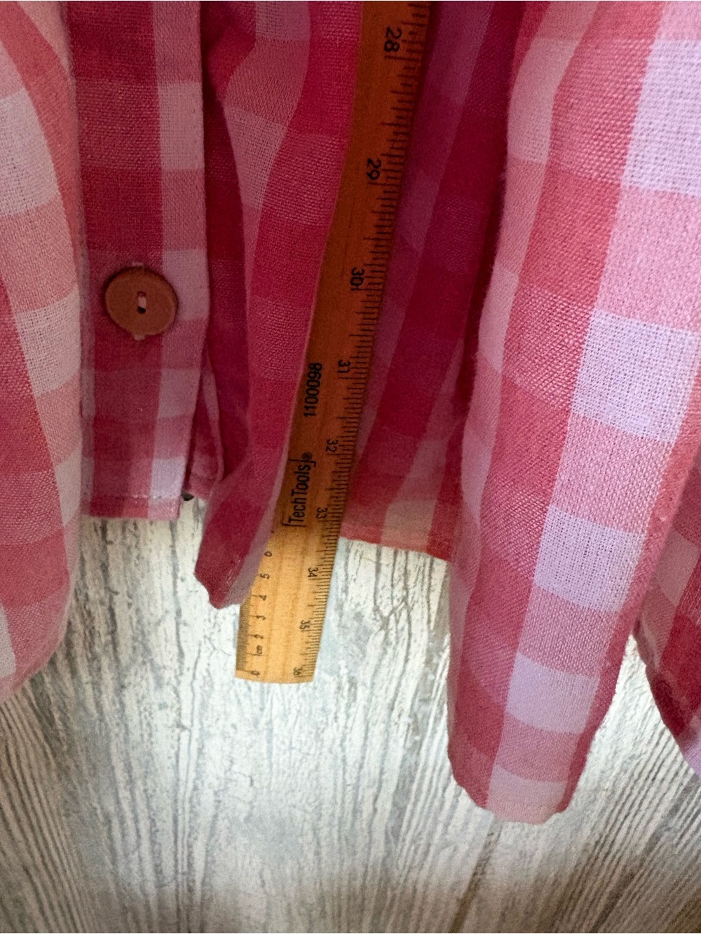 ENTRO Gingham Dress S Pink White Tiered Ruffle Dress with Pockets 100% Cotton - Picture 6 of 8